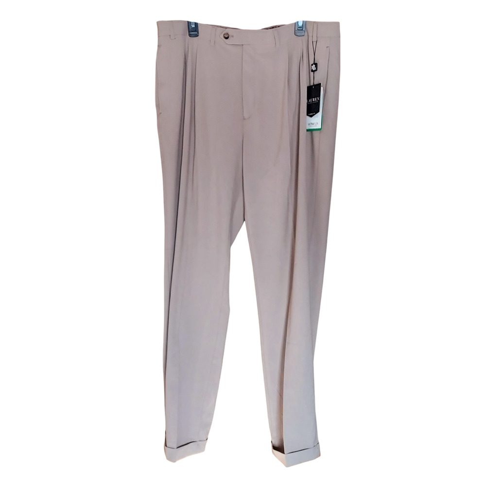 NWT Lauren Ralph Lauren Tan Ultra Flex Classic Fit Suit Separate Pants 40X34.